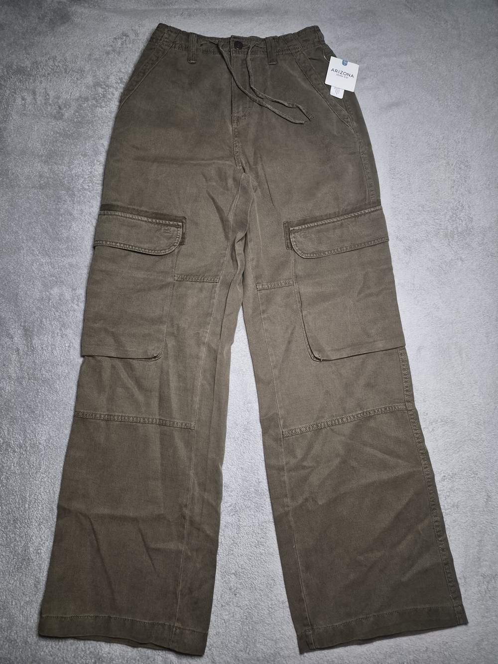 NWT Arizona Jean Company Wide Leg Women's Olive Cargo Pants Size 2/XS